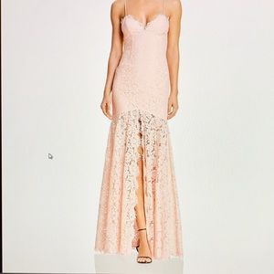 NWT Fame And Partners  Pink Lace Mermaid gown - 10